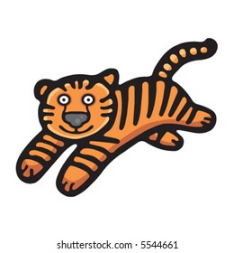 A cute tiger cartoon illustration.