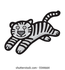 A cute tiger cartoon illustration.