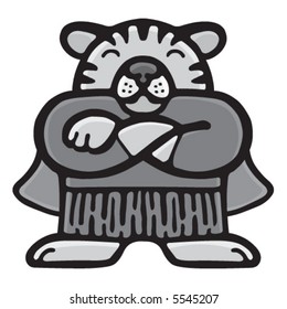A cute tiger cartoon illustration.
