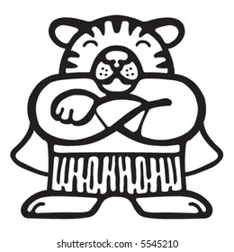 A cute tiger cartoon illustration.
