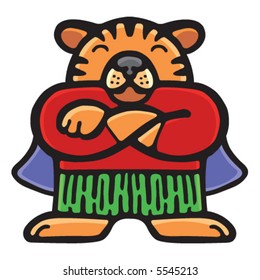 A cute tiger cartoon illustration.