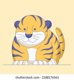 Cute tiger cartoon logo vector illustration