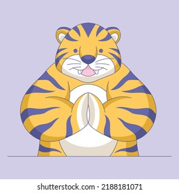 Cute tiger cartoon logo vector illustration