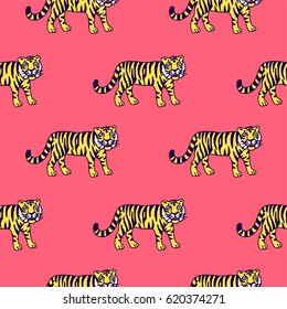 Cute tiger cartoon roaring