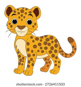 Cute tiger cartoon standing isolated on white background