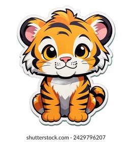 A Cute Tiger Cartoon Sticker