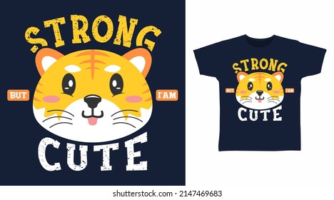 Cute tiger cartoon tshirt concept design