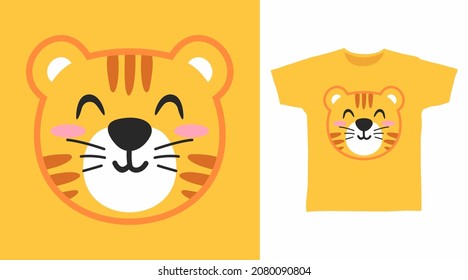 Cute tiger cartoon tshirt design