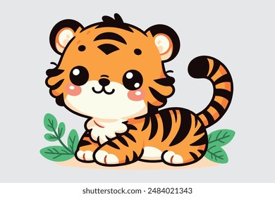 Cute Tiger cartoon vector art 