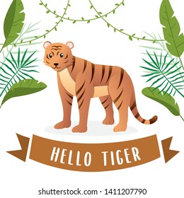 Cute Tiger cartoon vector. Illustration of cute tiger, Tiger mascot or character. Vector illustration