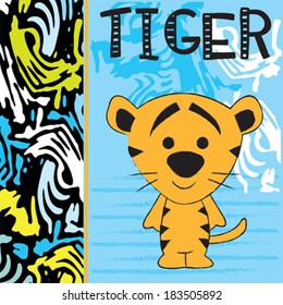 cute tiger cartoon vector illustration