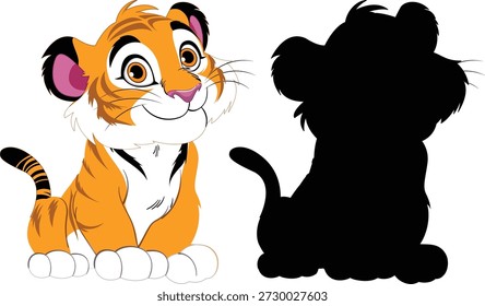 cute tiger cartoon vector illustration graphic design