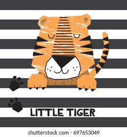 cute tiger cartoon  vector illustration