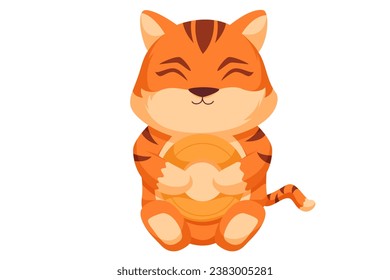 Cute Tiger Character Design Illustration