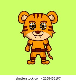 Cute tiger character vector illustration