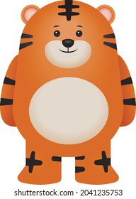 Caracteres de tigre mate, ilustración de tigre