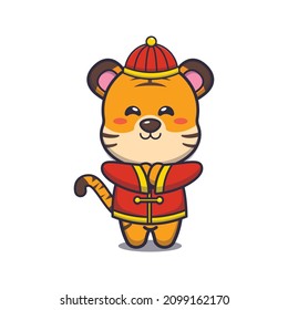 Cute tiger in chinese new year. Cute cartoon animal illustration.