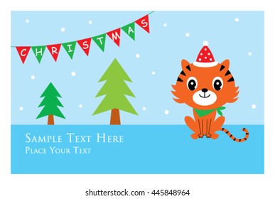 cute tiger christmas card