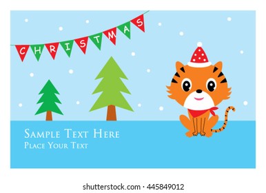 cute tiger christmas card