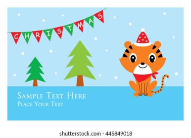 cute tiger christmas card