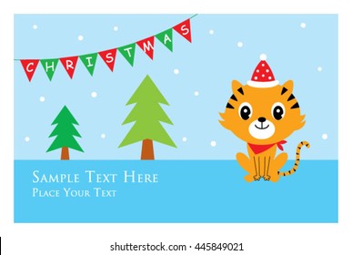 cute tiger christmas card