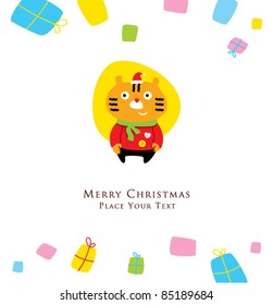 cute tiger christmas greeting