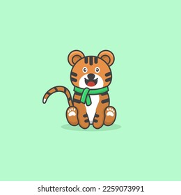 Cute Tiger concept logo design