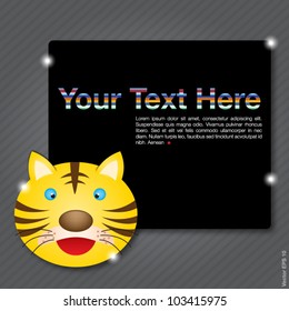 Cute tiger with copy space for your design, vector format