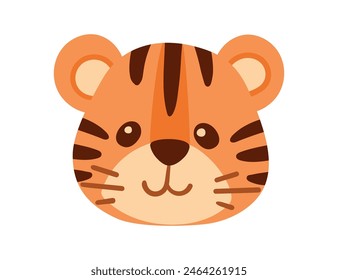 Cute tiger cub cartoon animal design vector illustration isolated on white background