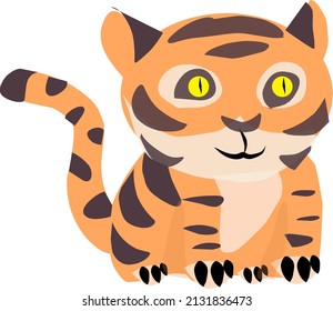 cute tiger cub with a little fat body