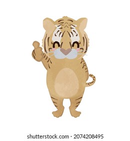 Cute tiger doing a good pose