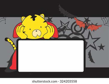 cute tiger dracula costume copyspace in vector format 