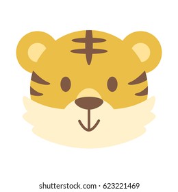 Cute Tiger Face, Chinese Zodiac Vector Cartooon