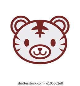 cute tiger face image vector illustration eps 10