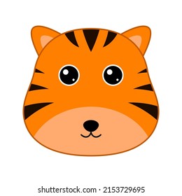 Cute Tiger face isolated on white background