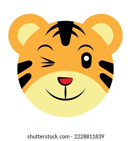 Cute Tiger Face Vector Icon