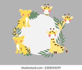 Cute Tiger and Giraffe Wreath