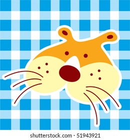 cute tiger greeting tag
