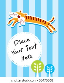 cute tiger greeting tag