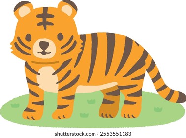 Cute tiger hand drawn illustration