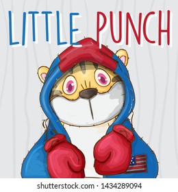 cute tiger hand drawn style - animal cartoon character