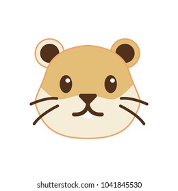 Cute tiger head character icon vector