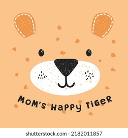 cute tiger head vector illustration