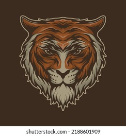 cute tiger head vector illustration