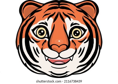 Cute tiger head vector image.