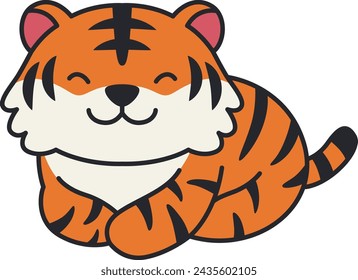 Cute tiger icon. Cartoon illustration of cute tiger vector icon for web