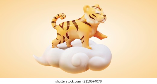 Cute tiger icon for decorate banner, poster in new year holiday 2022