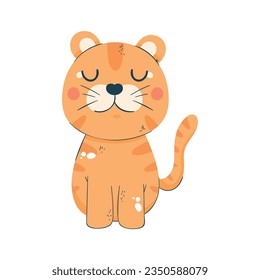 cute tiger illustration over white