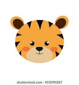 cute tiger isolated icon design, vector illustration  graphic 