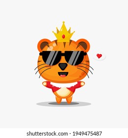 Cute tiger king vector design